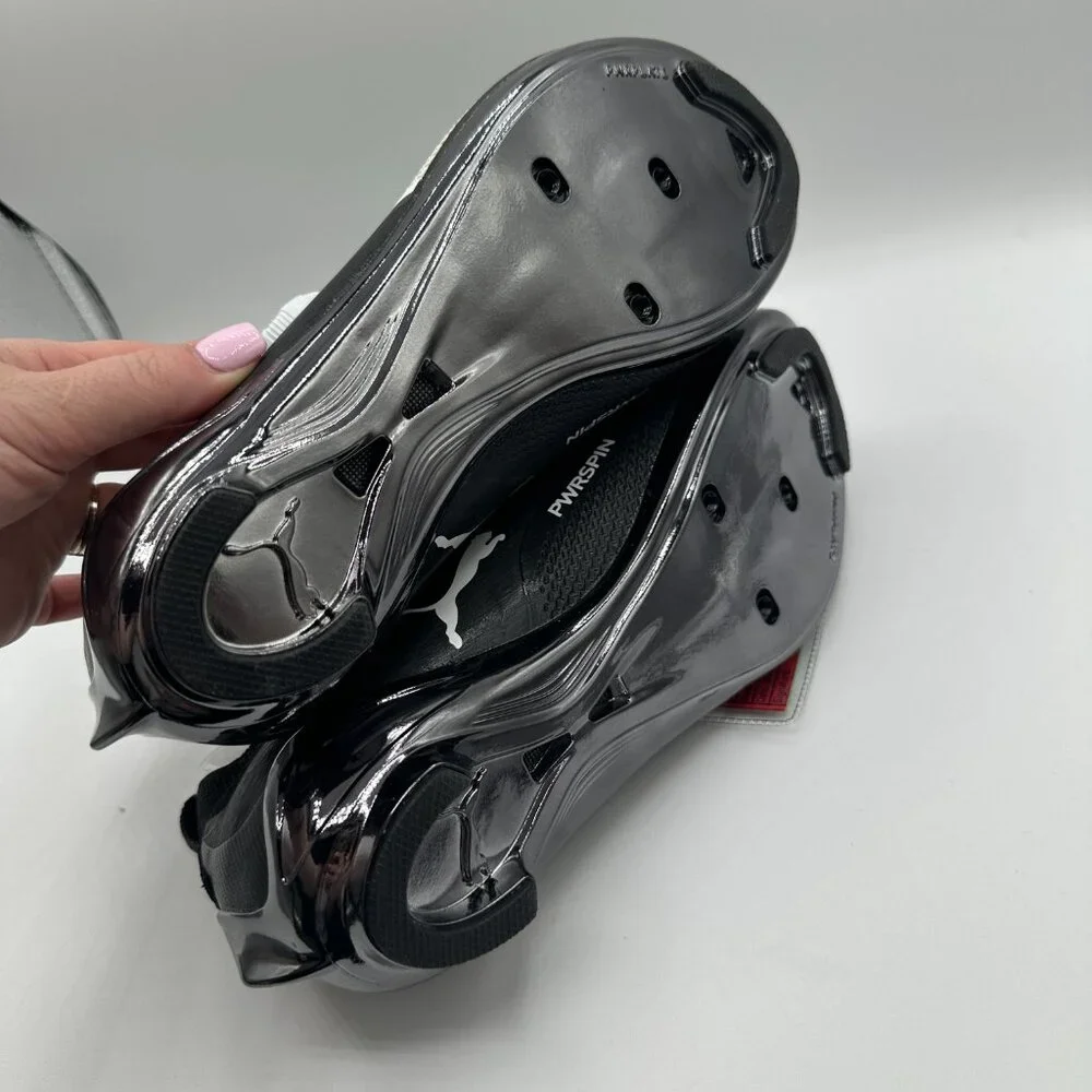 PUMA PWRSPIN Indoor Cycling Shoes Black/White 378096-04 Men's 5 NEW - Picture 9 of 10